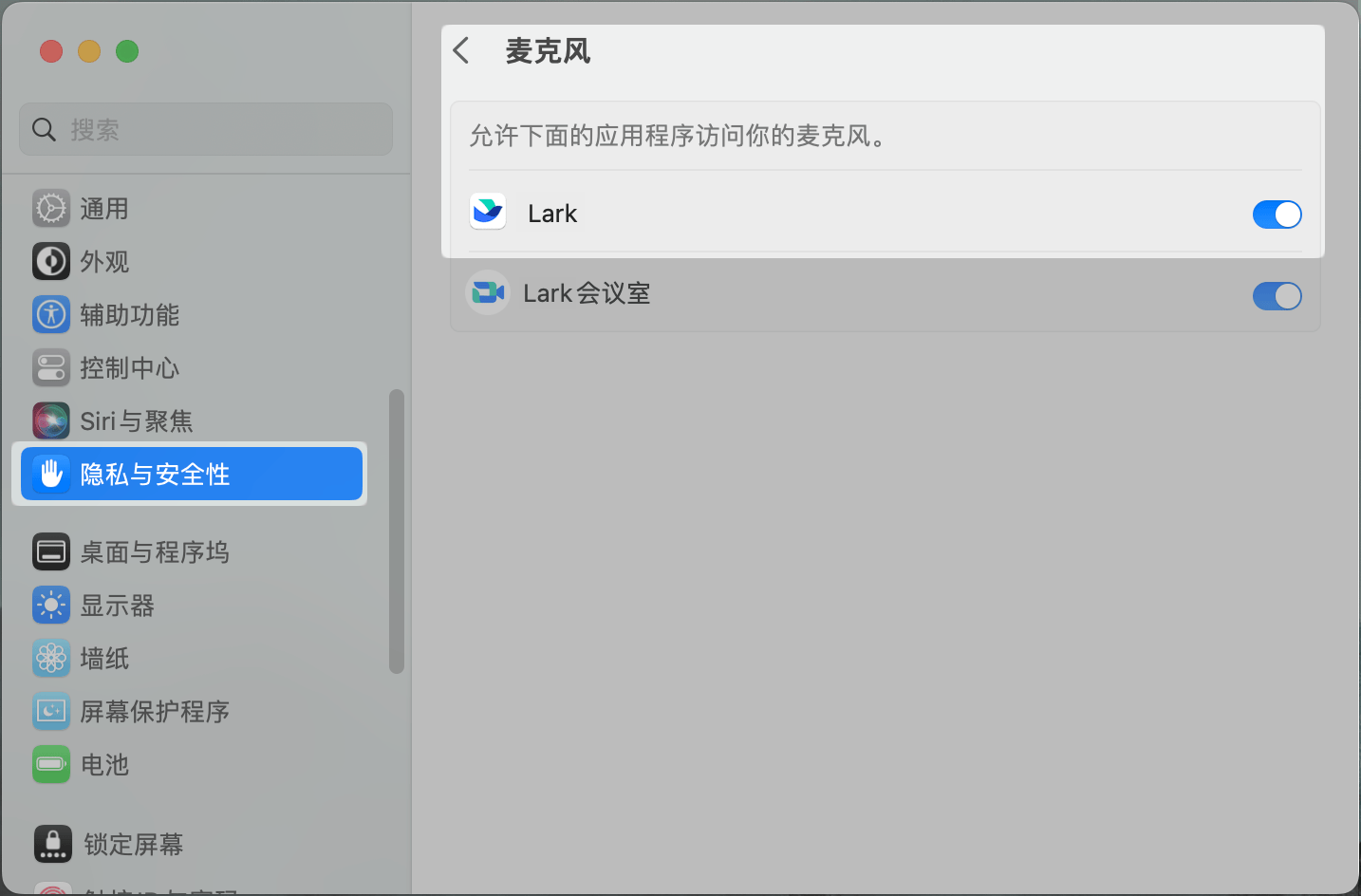 macOS 系統設定 > 隱私權與安全性 > 輔助使用頁面