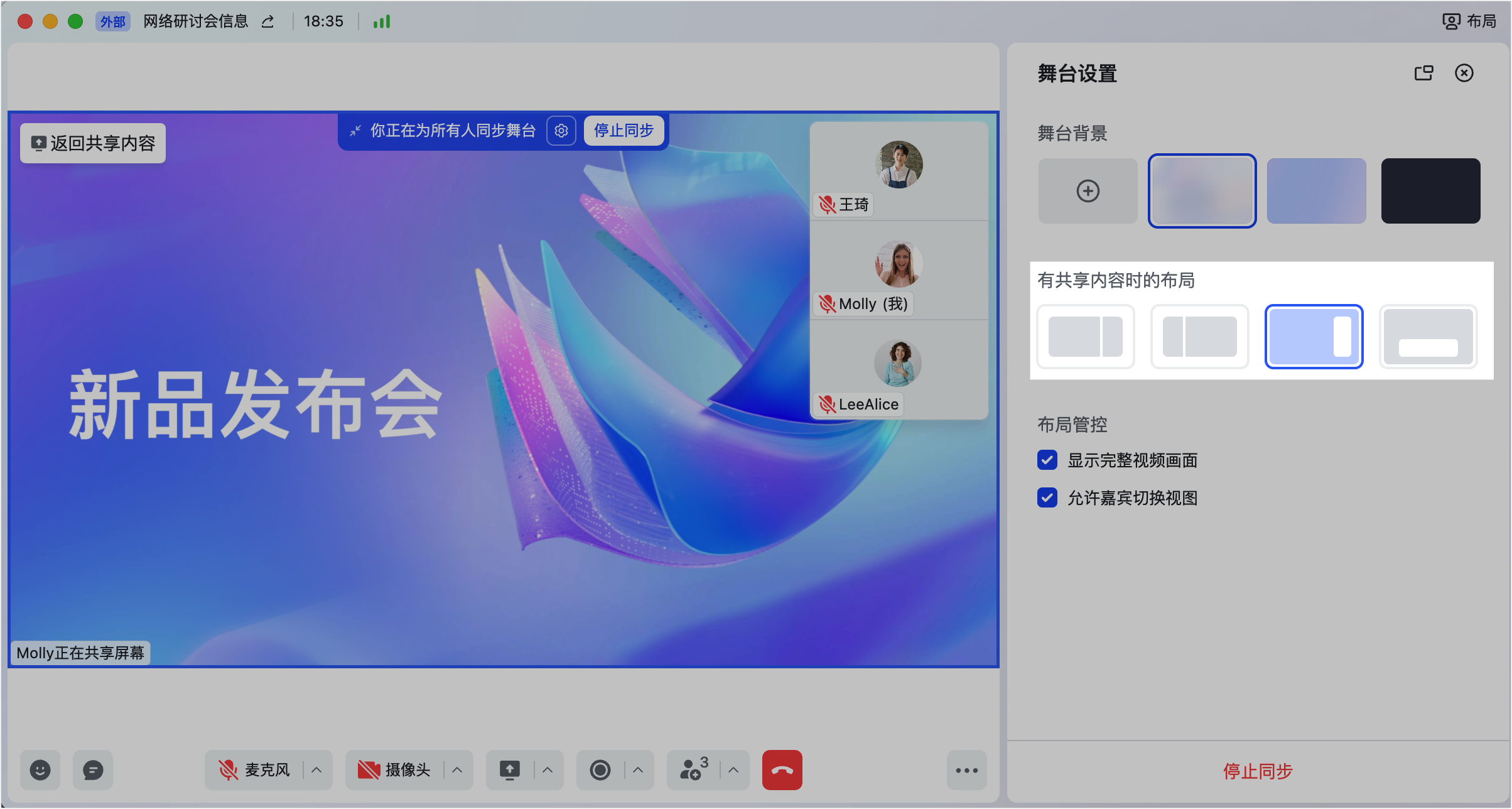 lark-webinar-stage-mode - 補充操作畫面