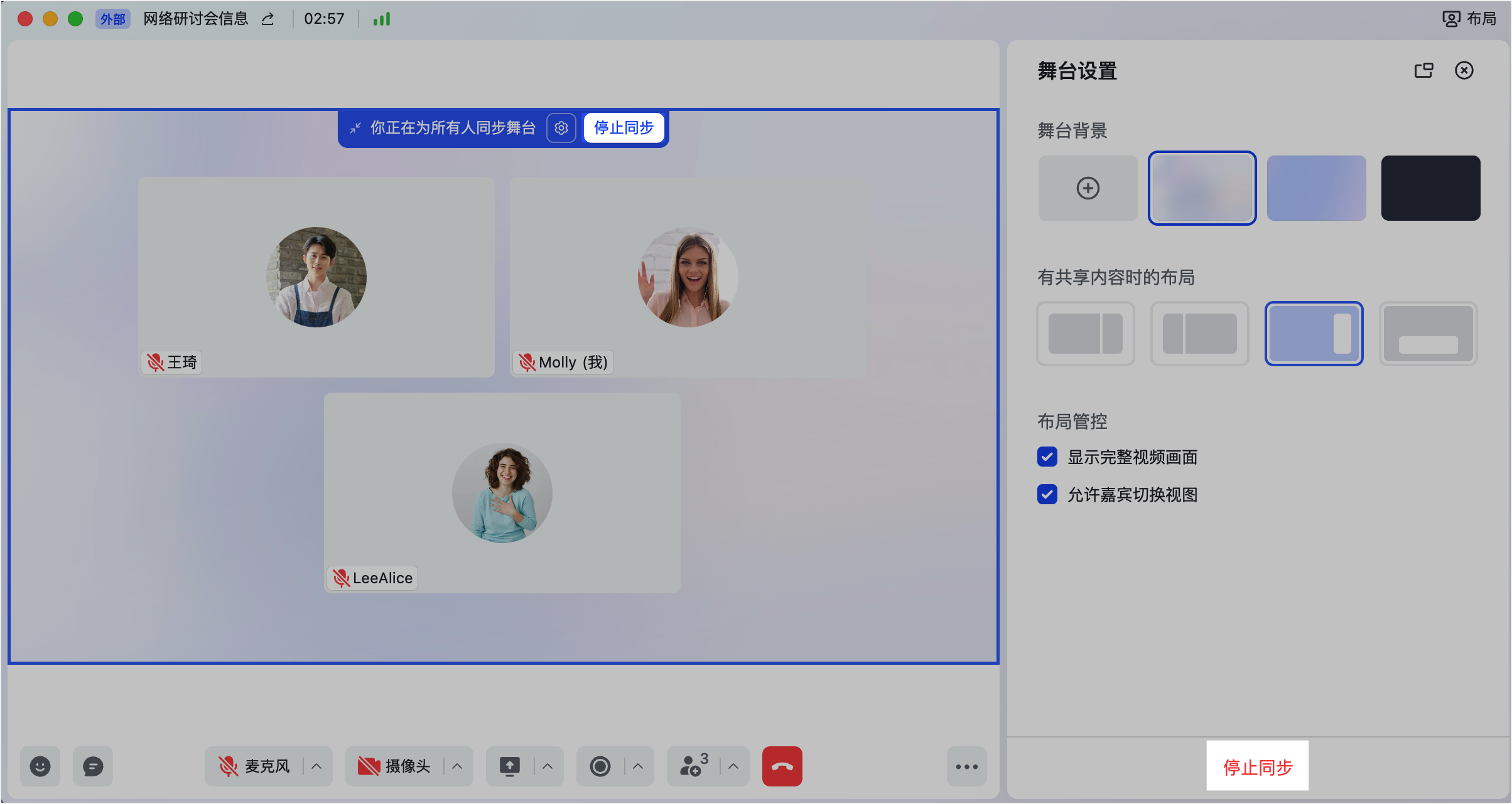 lark-webinar-stage-mode - 補充操作畫面