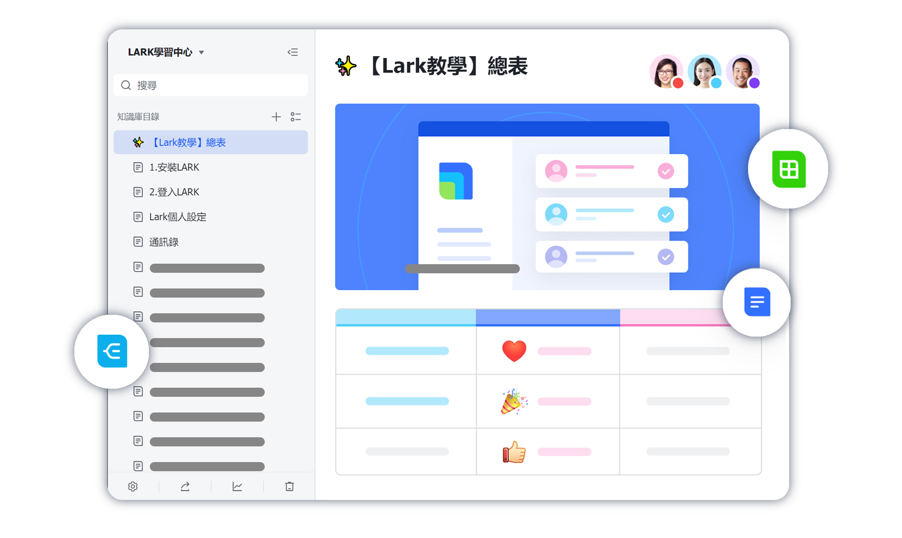 知識庫－Lark 功能介面示意